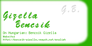 gizella bencsik business card